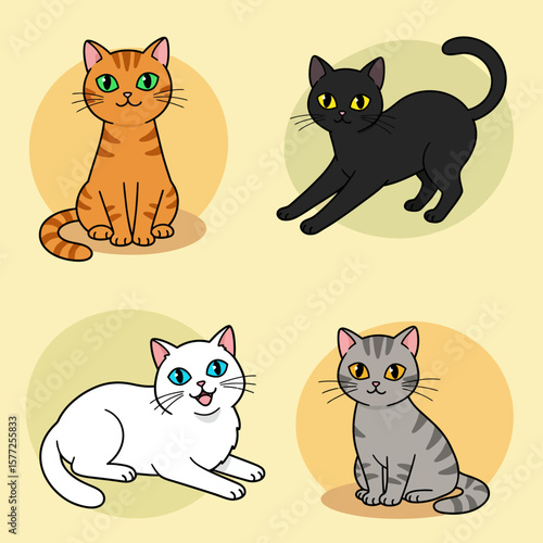 set of funny cats