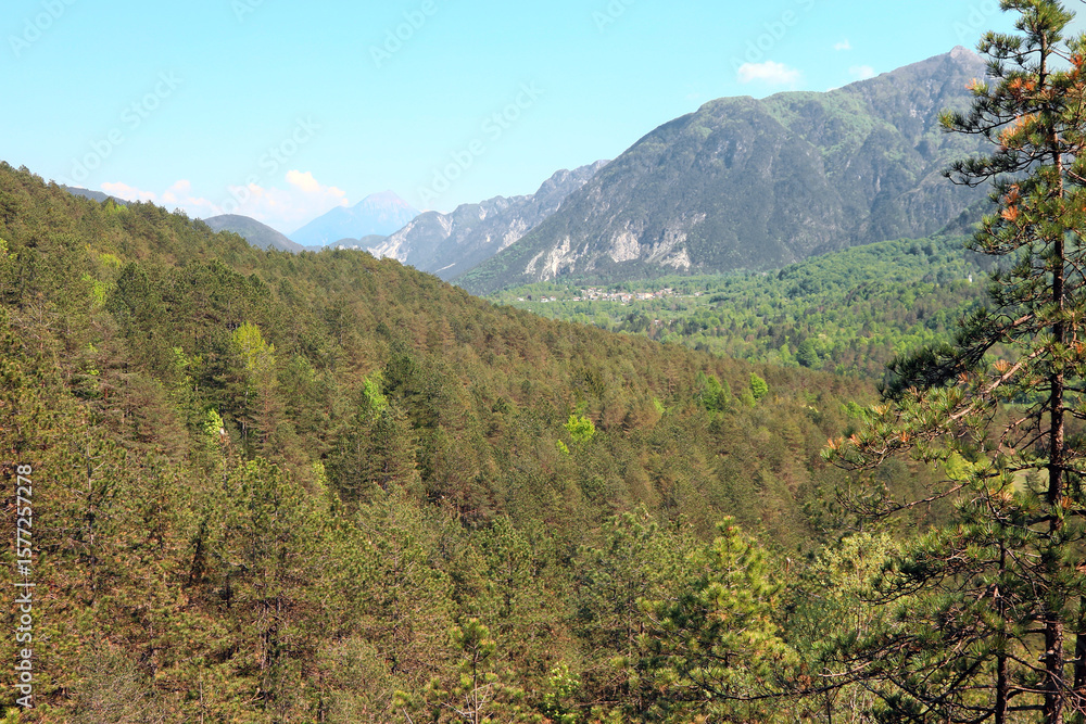 Fototapeta premium landscape of mountains in the European alps in Summer