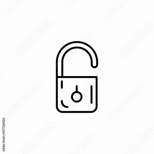 unlocked padlock icon sign vector