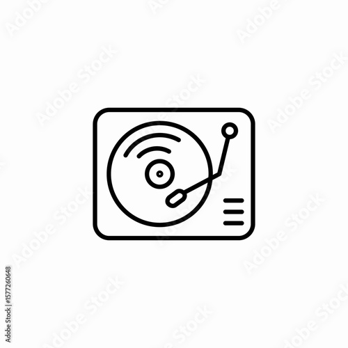 vynil record player icon sign vector
