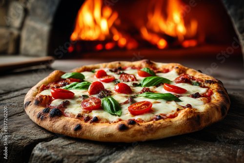 Wallpaper Mural Bubbling pizza with melted mozzarella Torontodigital.ca