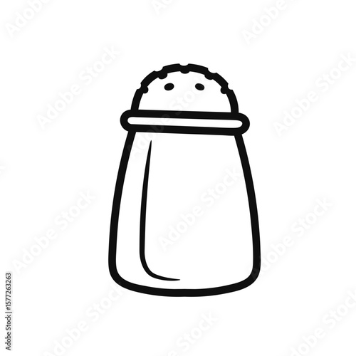 Doodle salt shaker icon vector drawing illustration