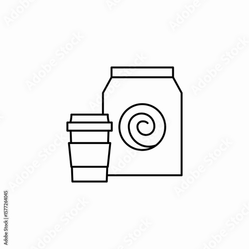 coffee snack combo icon sign vector