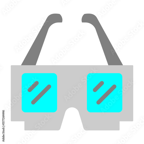 D Glasses Vector Flat Icon Design