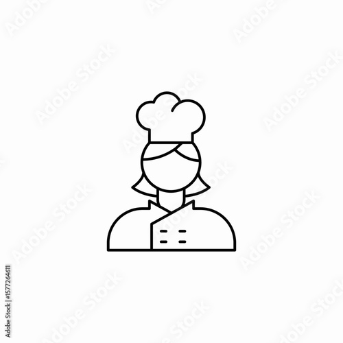 female chef icon sign vector