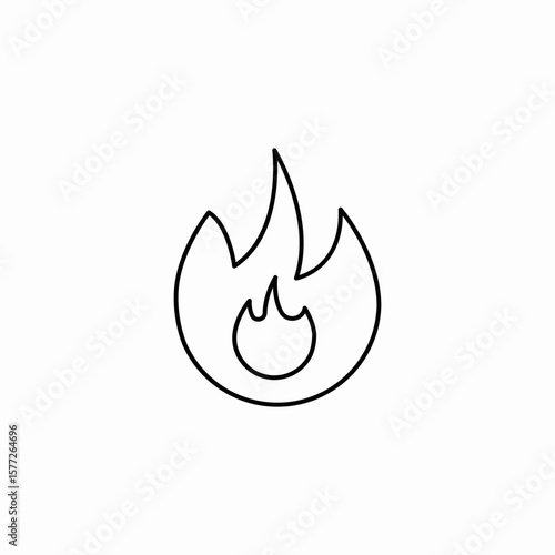 flame fire icon sign vector