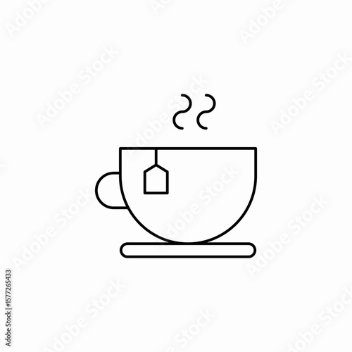 hot cup of tea icon sign vector