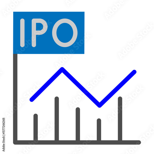 IPO (Initial Public Offering) Vector Flat Icon Design