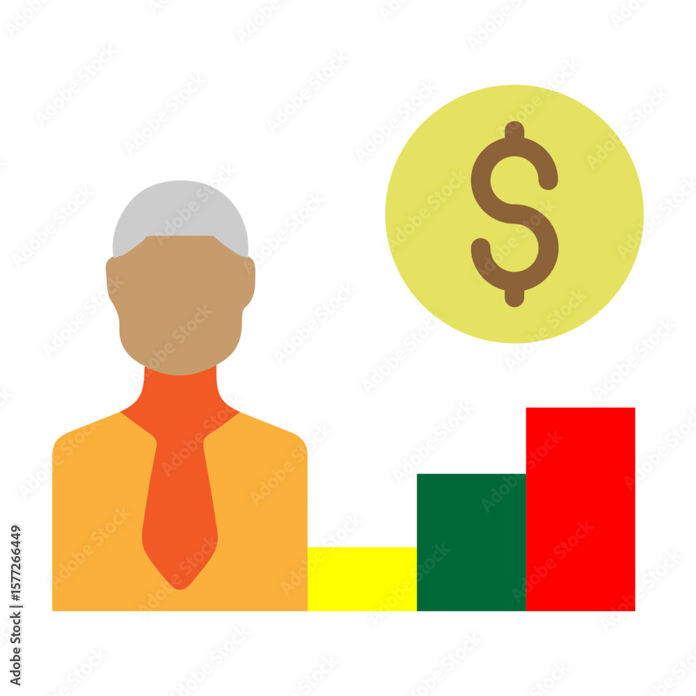 Stock Broker Vector Flat Icon Design Stock Broker Vector Flat Icon Design