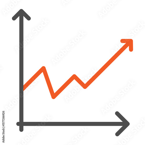 Market Trend Vector Flat Icon Design