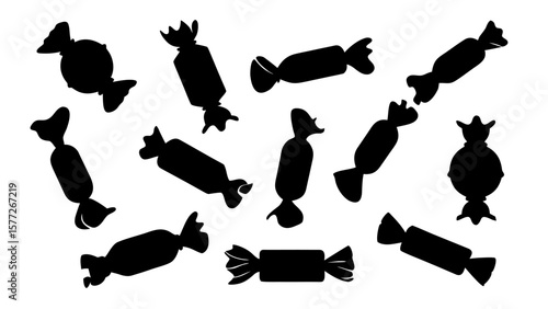 Candy silhouette vector, candy icon, vector illustration