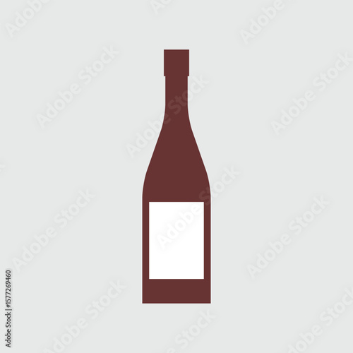 Simple illustration of a wine bottle against a neutral background, ideal for use in websites or menus.