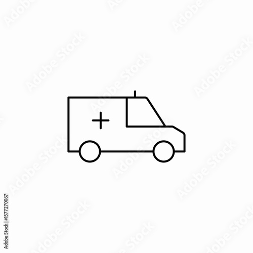 emergency van side icon sign vector