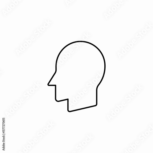 head profile icon sign vector