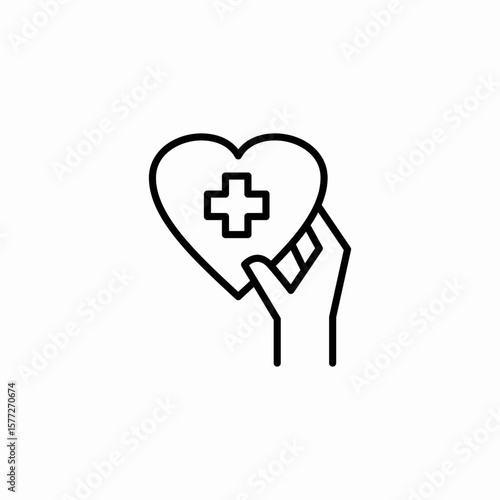 heart medical support icon sign vector