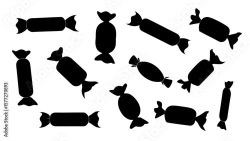 Candy silhouette vector, candy icon, vector illustration