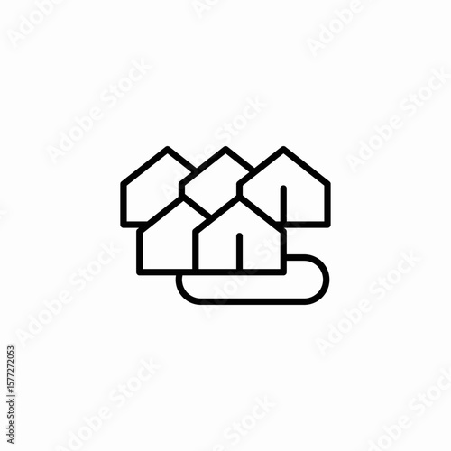 neighbohood town icon sign vector