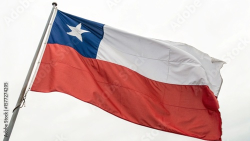 The chilean flag flutters in the wind, a symbol of national pride and independence