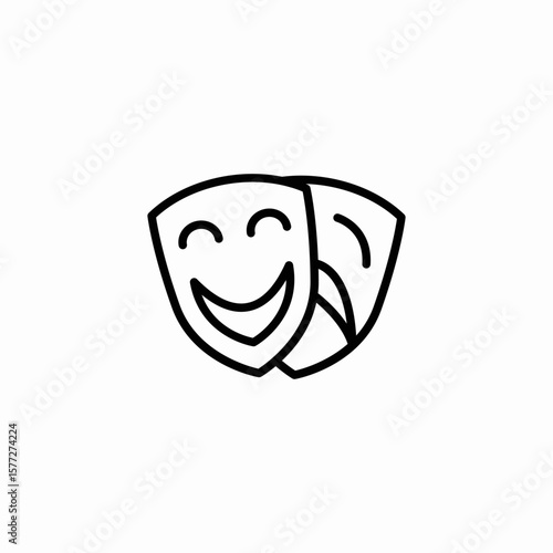 tragedy comedy mask icon sign vector