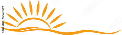 warm sun vector logo monograme template