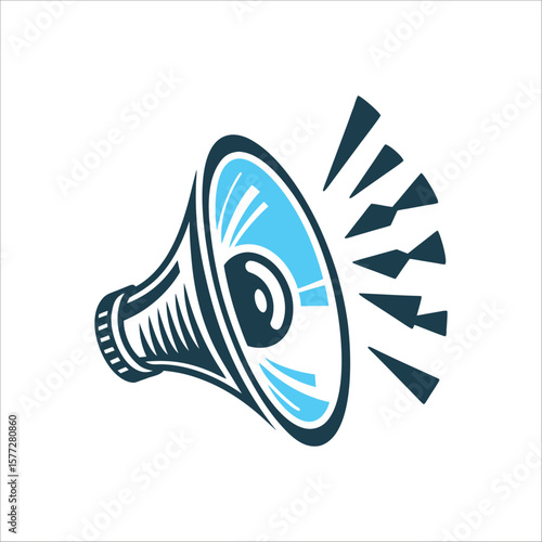 Loudspeaker Icon with Sound Waves Illustration Music Generation Speaker cone emitting musical waves