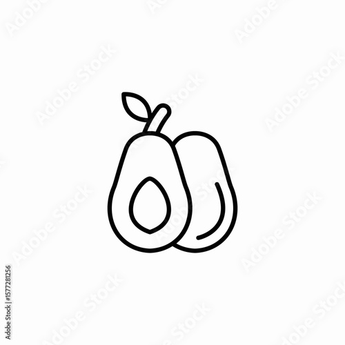 avocado healthy diet icon sign vector