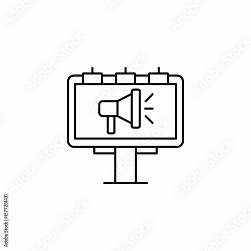 billboard ad icon sign vector