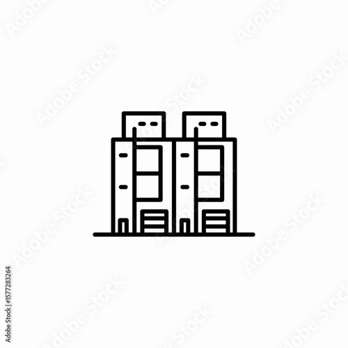 data center building icon sign vector