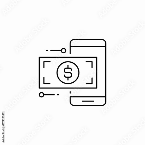 digital money icon sign vector