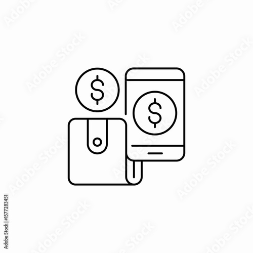 digital wallet icon sign vector
