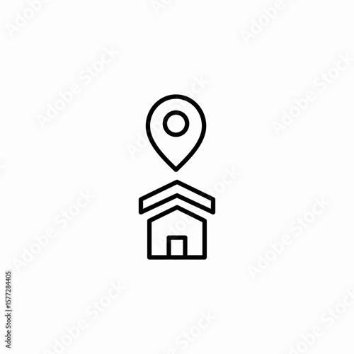 house address icon sign vector