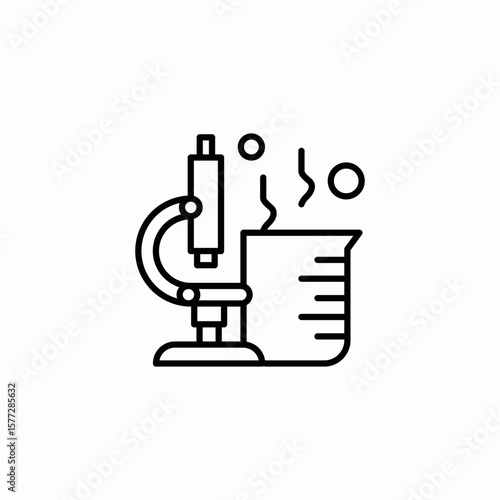 microscope analysis icon sign vector