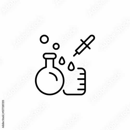 pipette drop flask icon sign vector