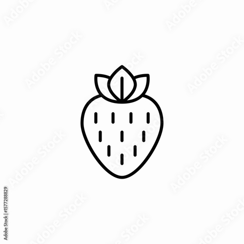strawberry fruit icon sign vector