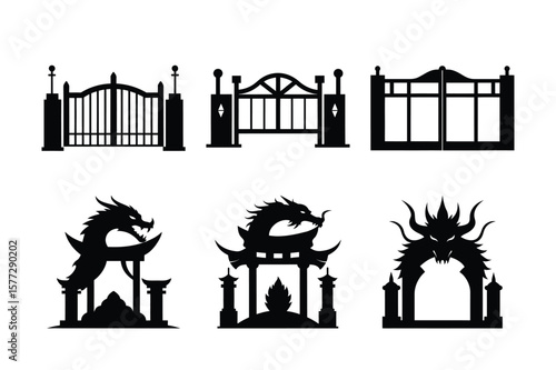 Urban skyline vector art featuring black silhouettes of city buildings and people, ideal for business and construction design