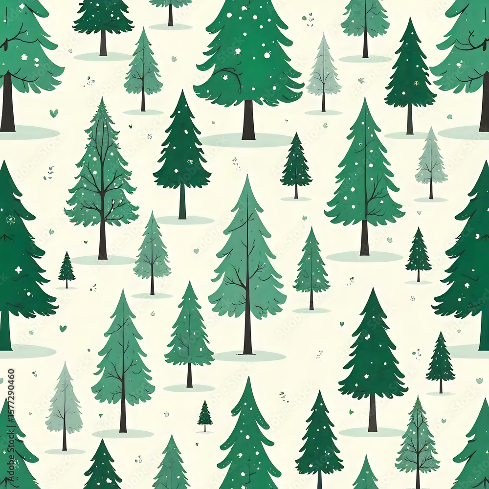 Obraz premium christmas trees seamless pattern
