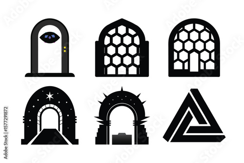 Collection of Abstract Archway and Gateway Illustrations