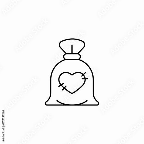 charity bag icon sign vector