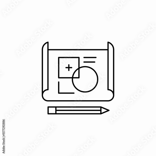 design blueprint icon sign vector