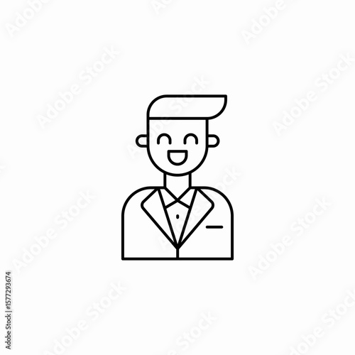happy groom icon sign vector