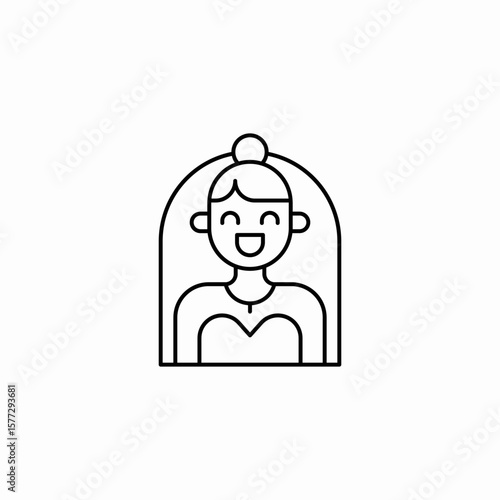 happy bride icon sign vector