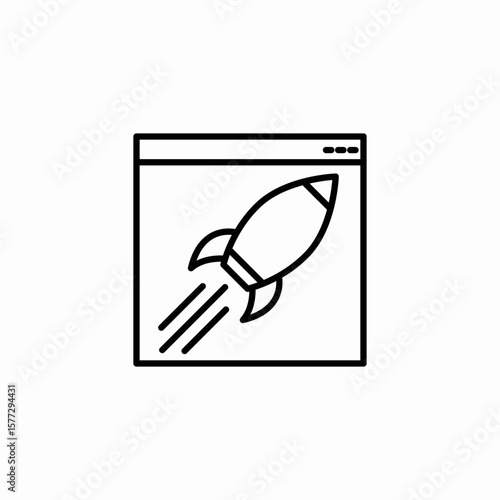 launch page icon sign vector