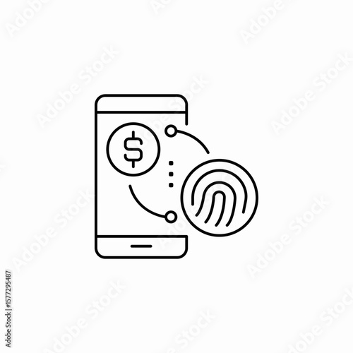 mobile payment authentication icon sign vector