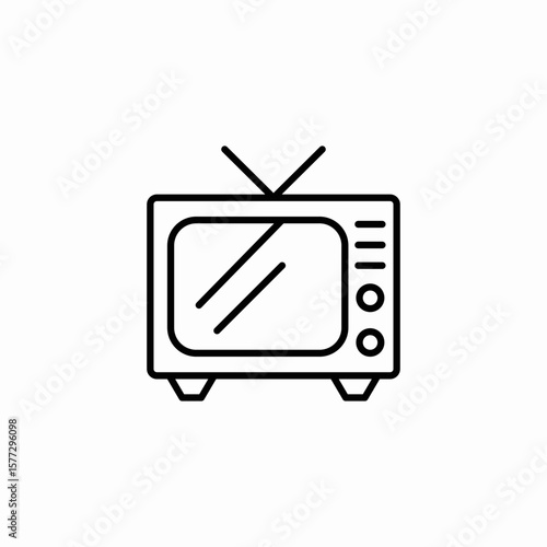 retro tv icon sign vector