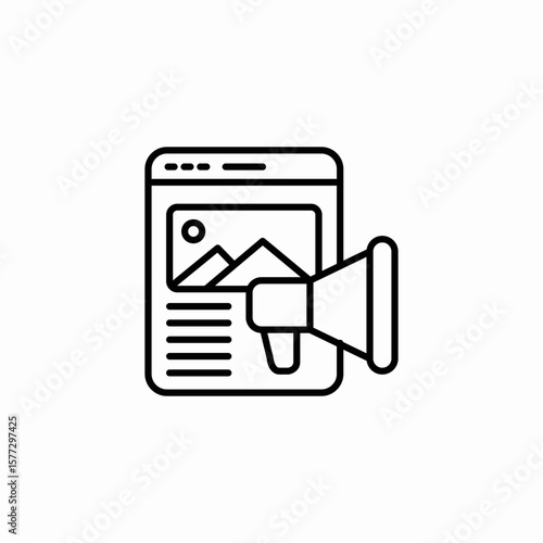 web page promotion icon sign vector