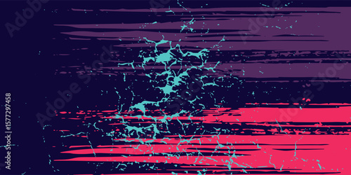 neon background brush game blue pink purple banner abstract paint stain vintage modern car wrap sticker, vector illustration,
