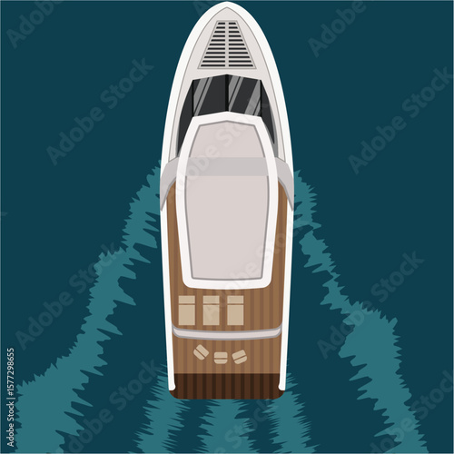yacht top view, Mega yacht for trave.
