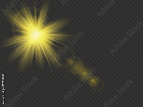 Sunlight or Flare Light Isolated on Transparent Background