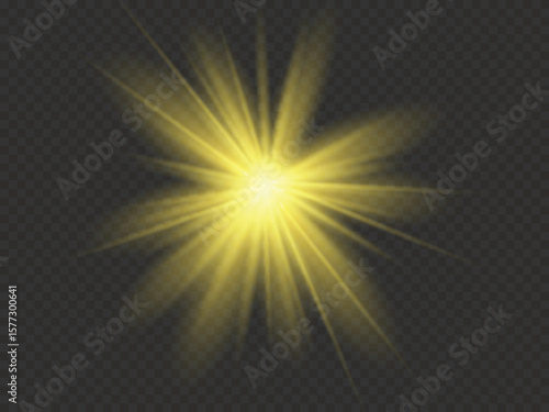 Sunlight or Flare Light Isolated on Transparent Background