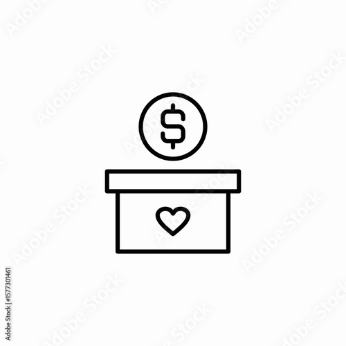 charity funding icon sign vector